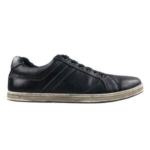 Propet Men's Size 13 X(3E) Lucas Black Leather Low Top Lace-Up Sneakers MCV012L